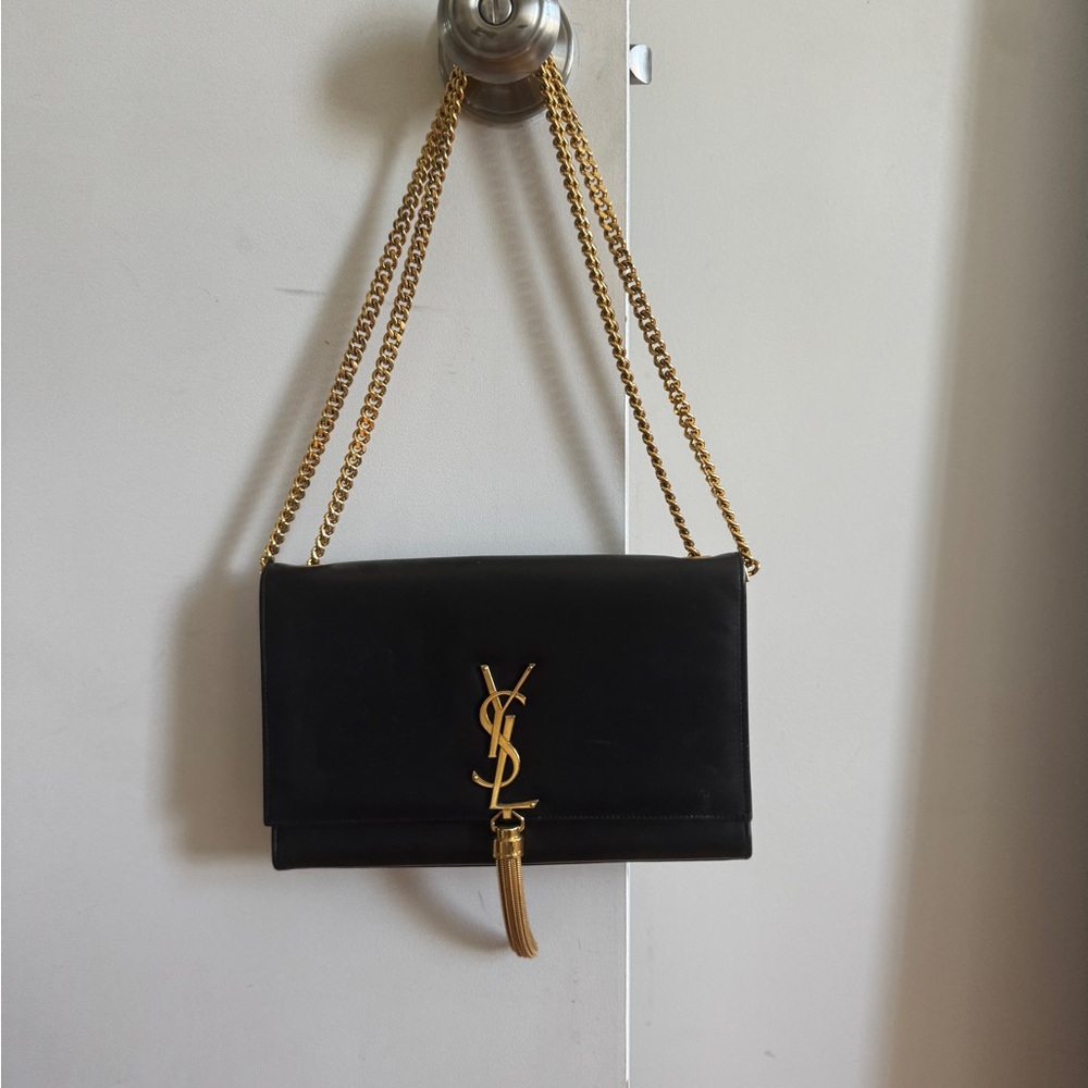 YSL Black Leather Chain Bag